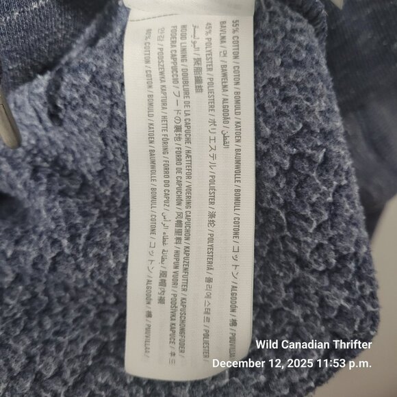 Hollister XL Navy Pullover Hoodie Logo Sleeve American Flag Graphic - Picture 5 of 8